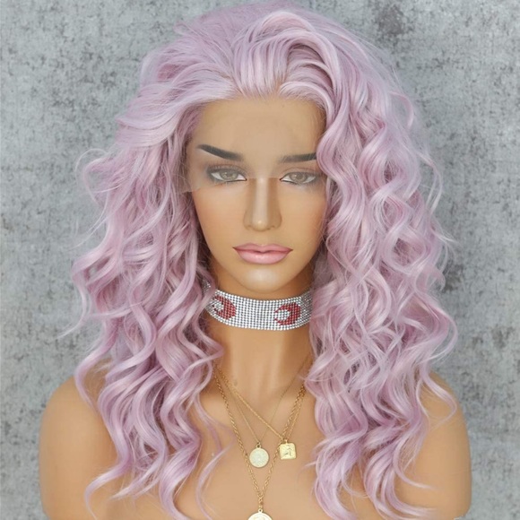 ♥️ PINK CURLY BOB Lace Front Wig *NWT*💖